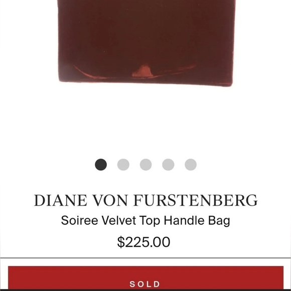 DVF Soiree Red Velvet Leather Top Handle Crossbody Shoulder Bag, NWOT - Picture 13 of 13